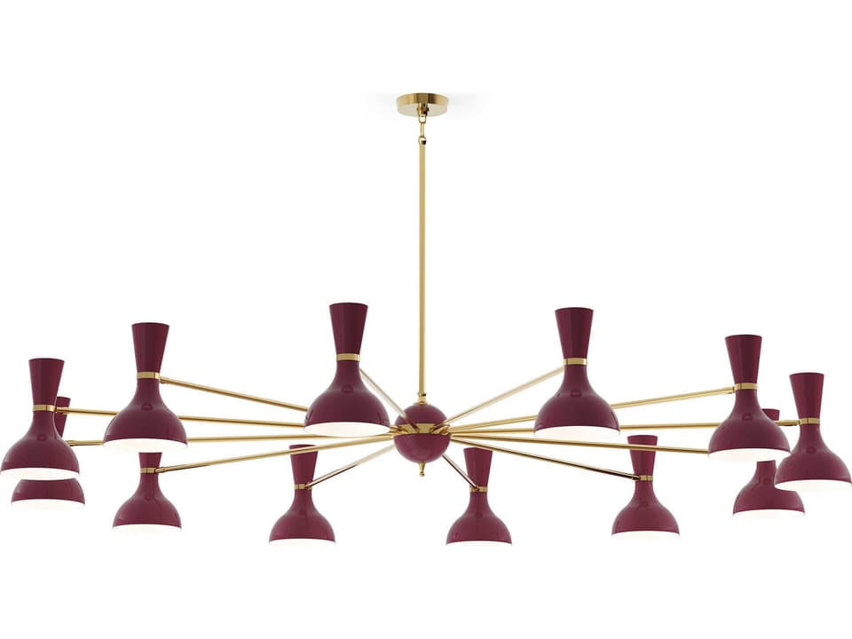 Clare 12-Light Mid-Century Modern Chandelier with Adjustable Height