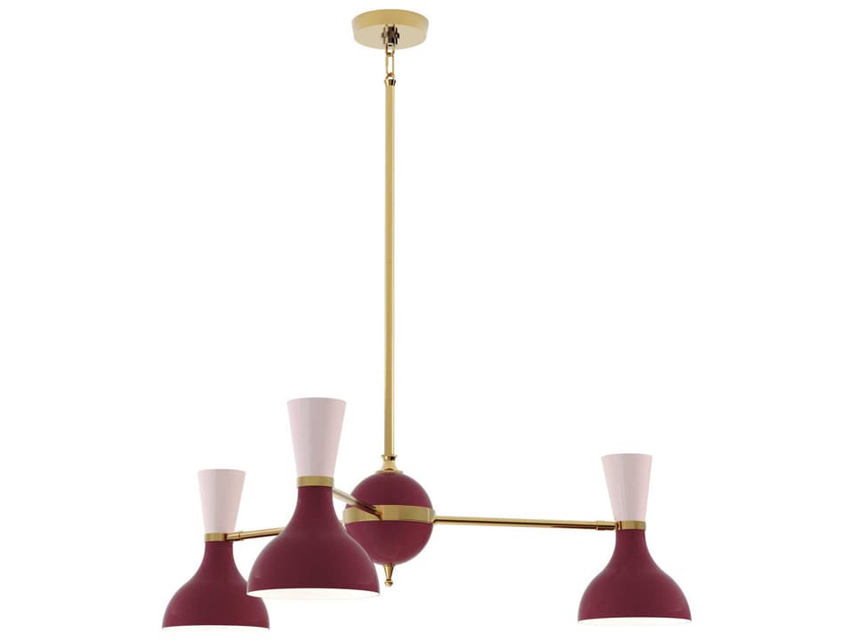 Clare 3-Light Chandelier Mid-Century Modern Metal