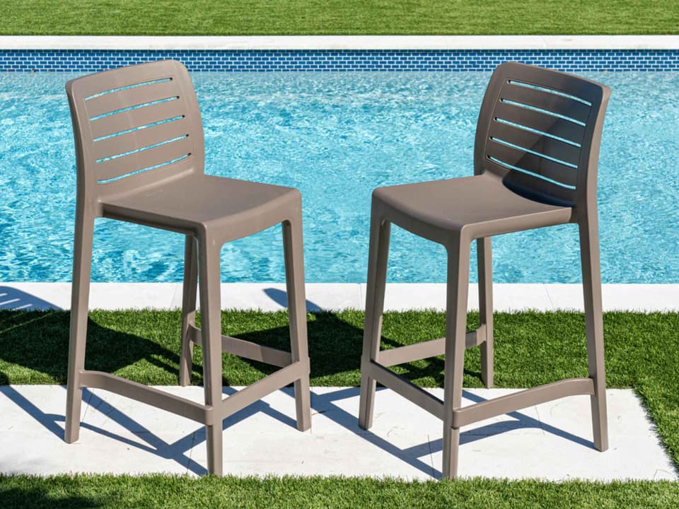 Leva Anthracite Polypropylene Bar Stool Set of 2