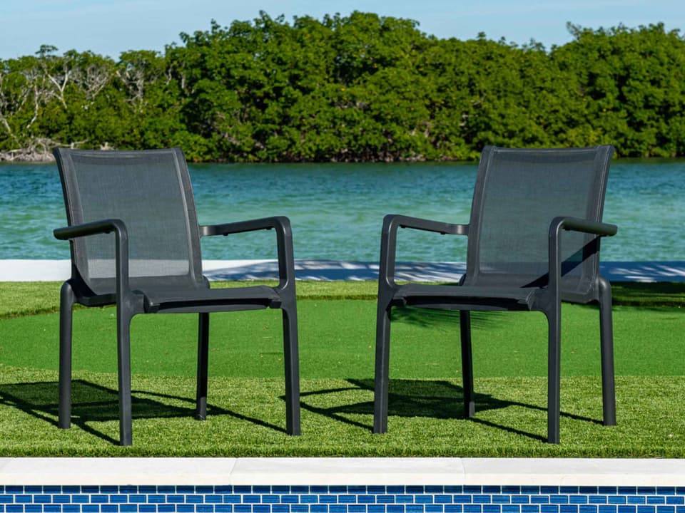 Paris Anthracite Polypropylene Sling Dining Armchair
