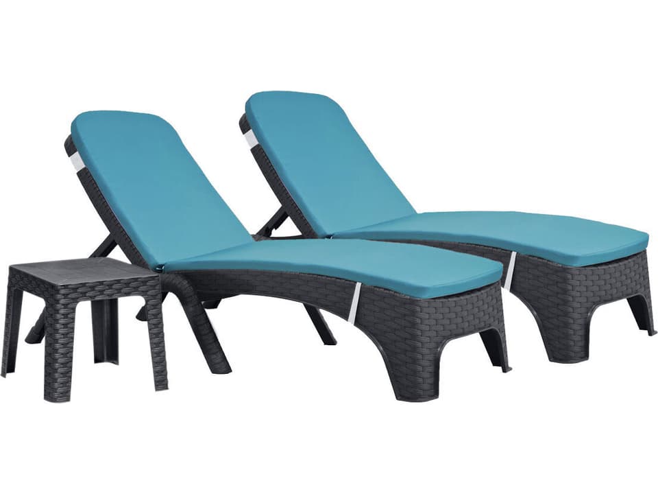 Roma 3-Piece Resin Wicker Lounge Set with Cushions Anthracite