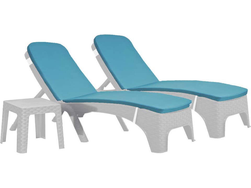Roma 3-Piece Resin Wicker Chaise Lounge Set with Cushions White