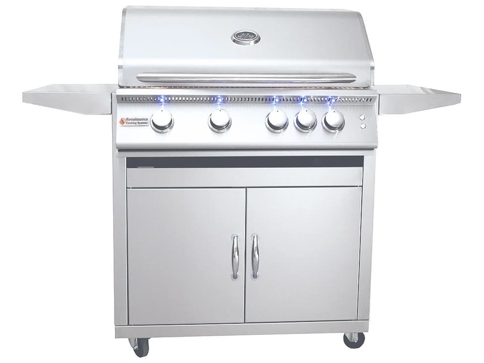 32-Inch Premier Freestanding Gas Grill with Lights LP