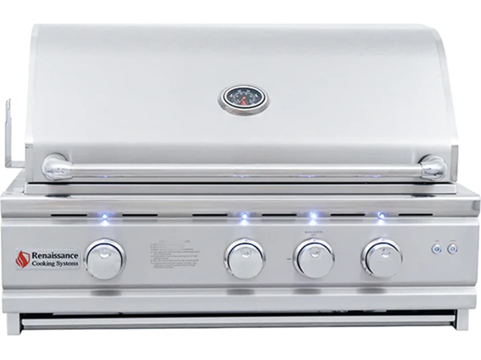 Cutlass Pro 38-Inch 4-Burner Built-In Propane Gas Grill with Rotisserie