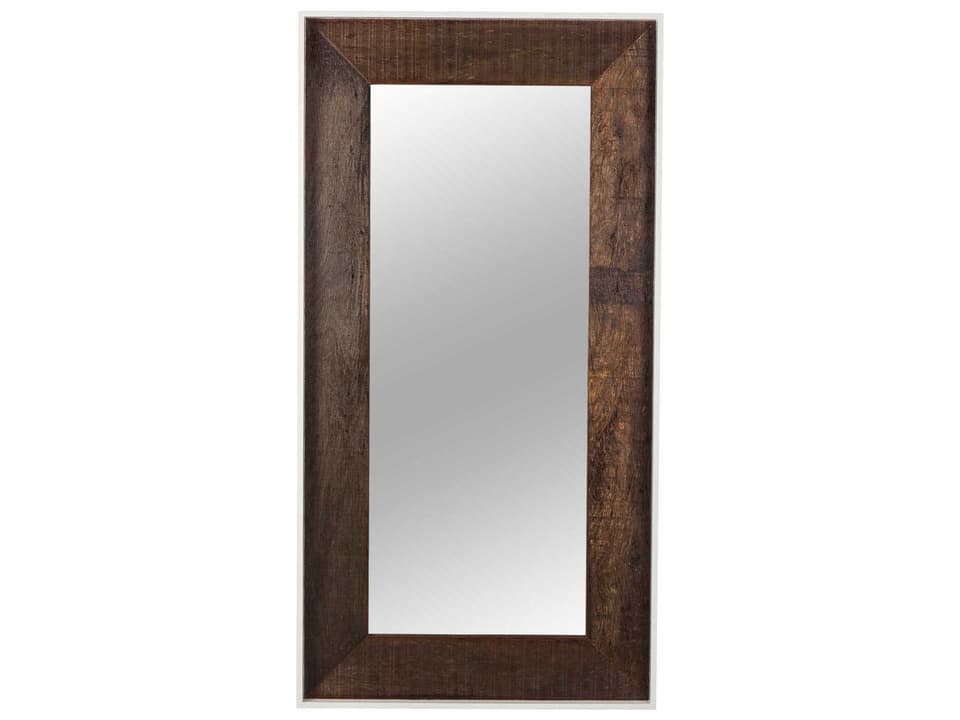 Cardosa Rectangular Floor Mirror White Lacquer and Reclaimed Peroba