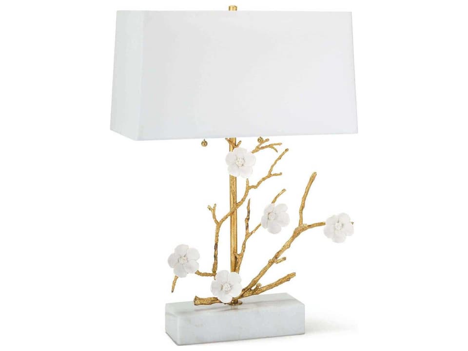 Cherise 2-Light Table Lamp in Gold with Linen Shade