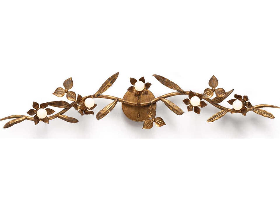 Trillium 5-Light Wall Sconce in Antique Gold Leaf