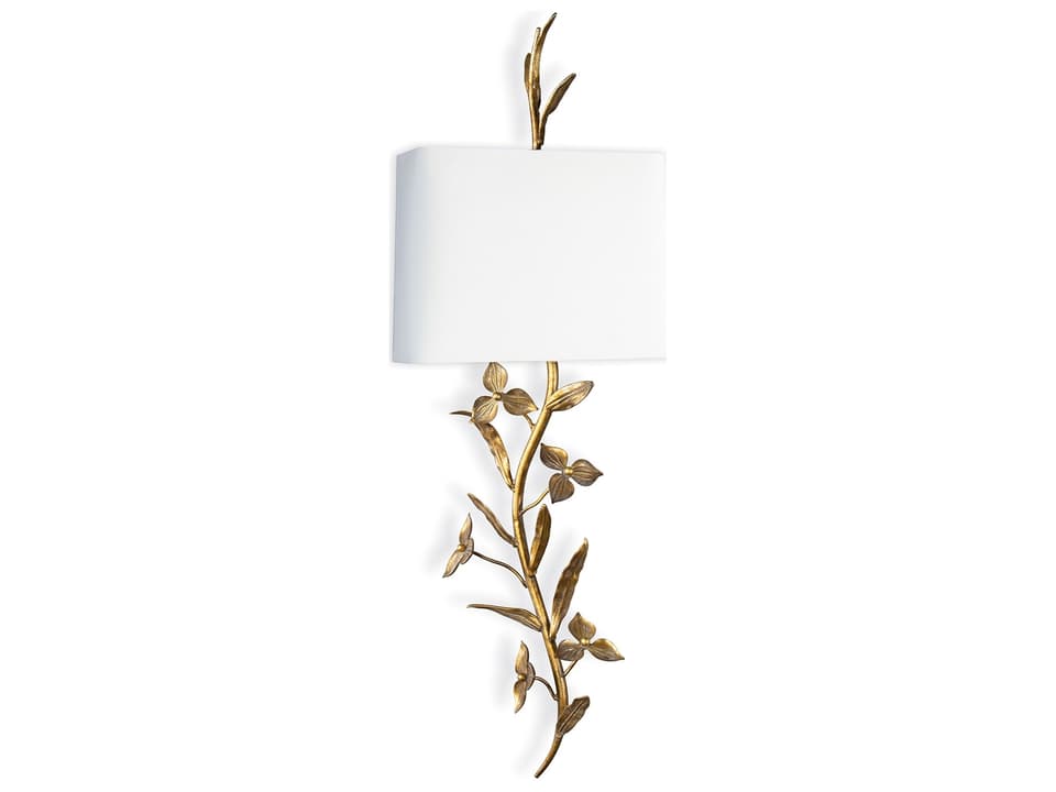 Trillium 2-Light Antique Gold Leaf Brass Wall Sconce