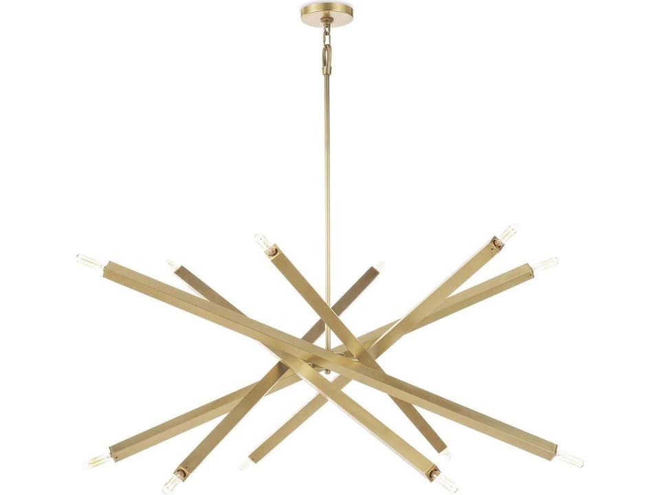 12-Light Viper Chandelier in Natural Brass