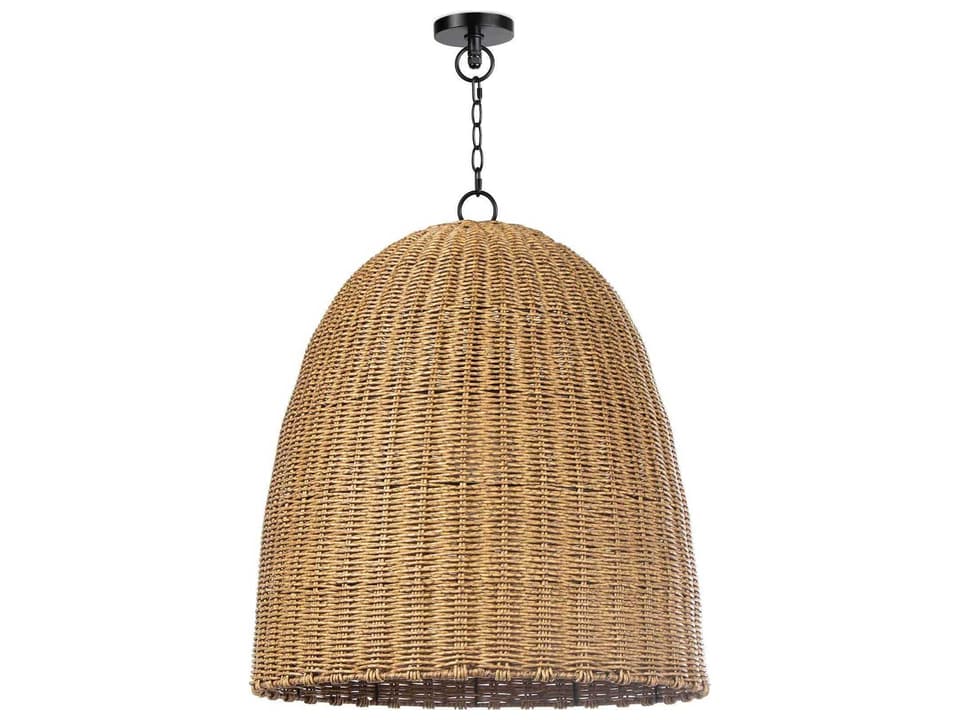 Beehive 1-Light Outdoor Pendant Light in Natural