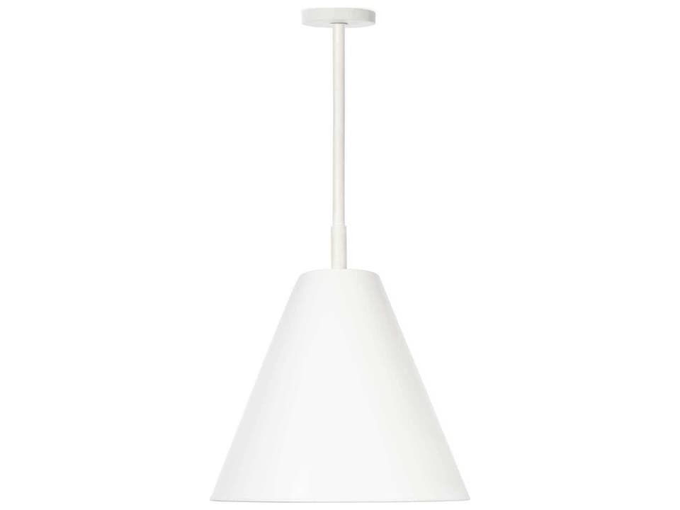 Bluff 1-Light Cone Outdoor Pendant in White