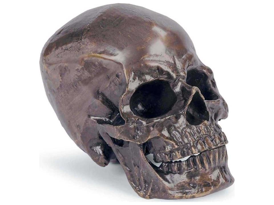 Metal Skull Sculpture in Bronze