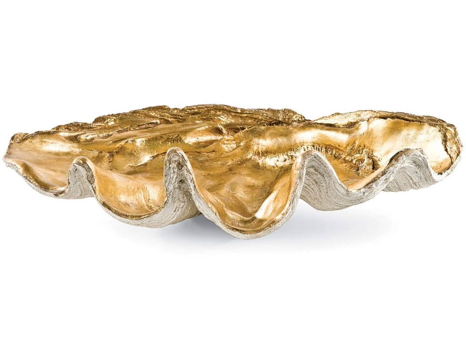Golden Clam Decorative Bowl in Natural Gold Finish
