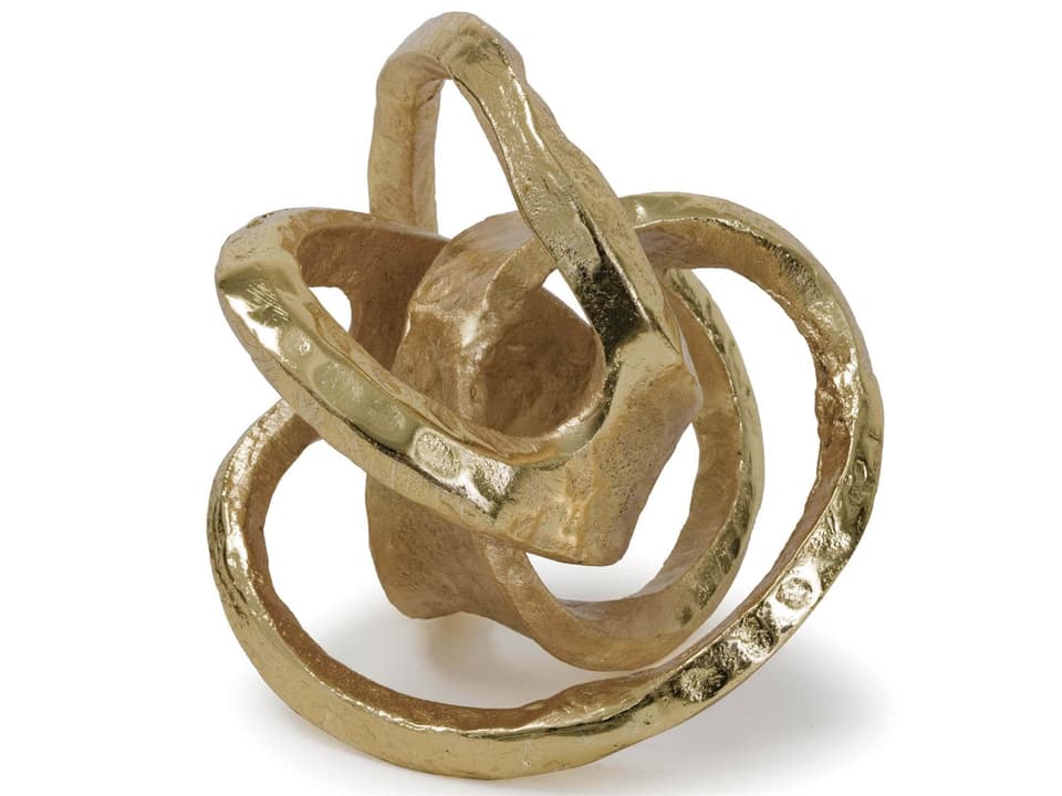 Knot Metal Sculpture Gold Finish Decorative Accent