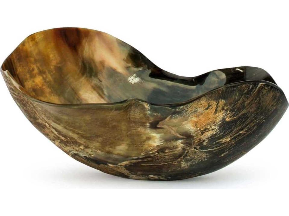 Black Horn Decorative Bowl with Natural Contoured Form