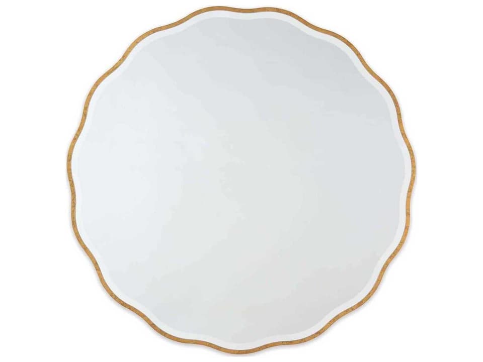 Candice Round Mirror in Gold Leaf