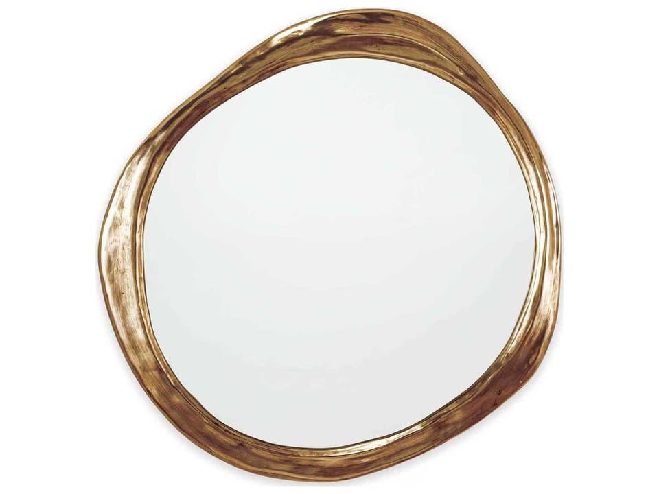 Ibiza Organic Circular Mirror in Antique Gold