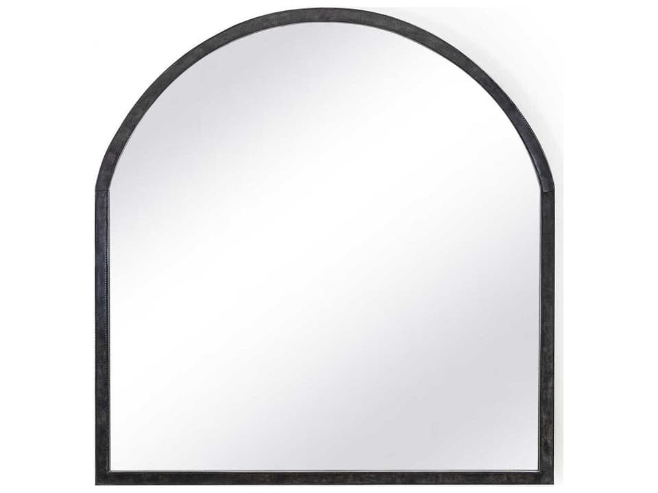 Knox Leather Rectangle Mirror in Black
