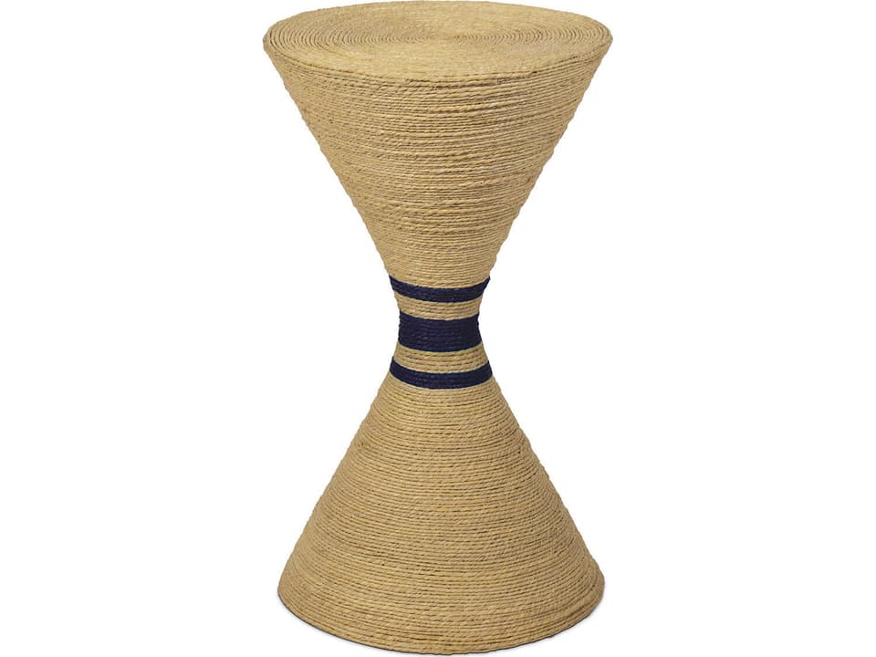 Maren Round Wicker Natural Short End Table Coastal Chic