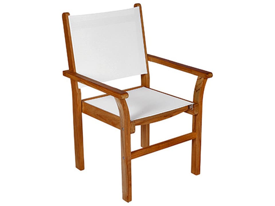 Captiva Sling Stacking Outdoor Dining Side Chair in White