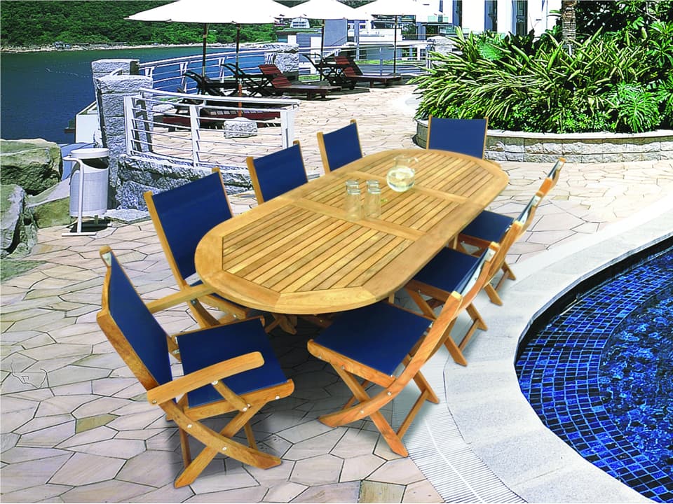 Medium Oval Family Expansion Dining Table Teak