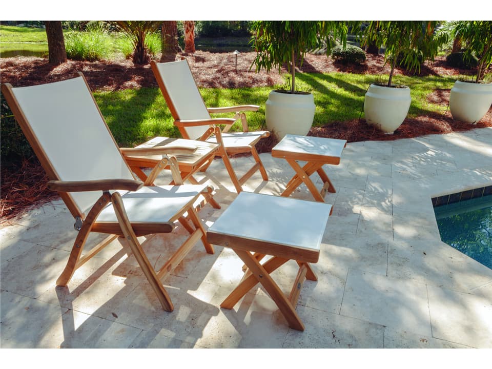 Florida Gray Sling Adjustable Folding Patio Dining Armchair