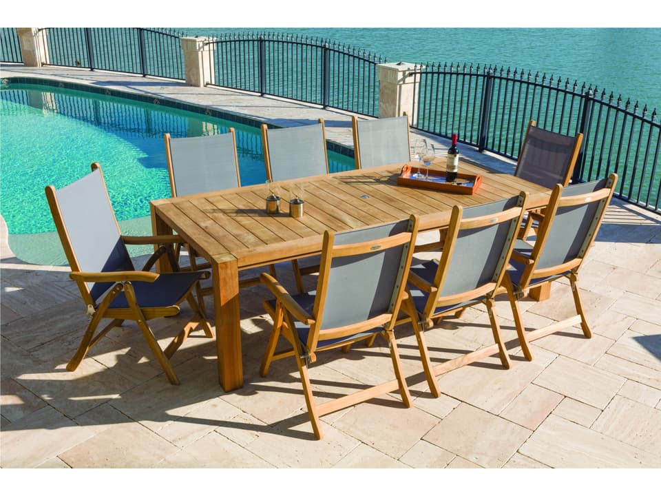 Florida Reclining Arm Chair with Navy Sling
