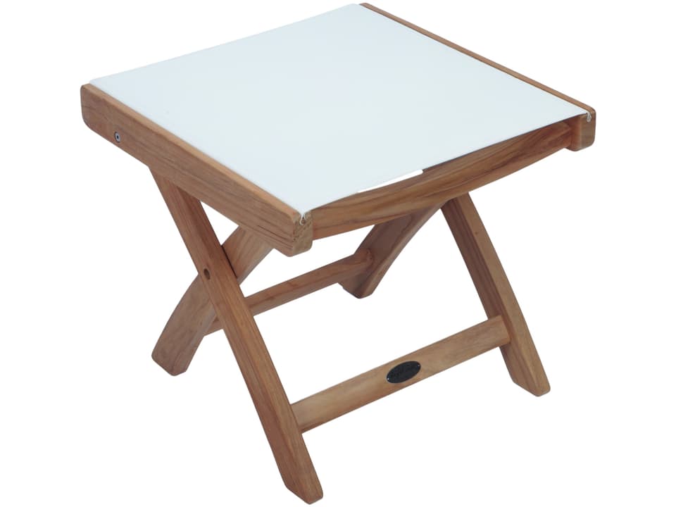 Florida Teak Sling Footrest in White