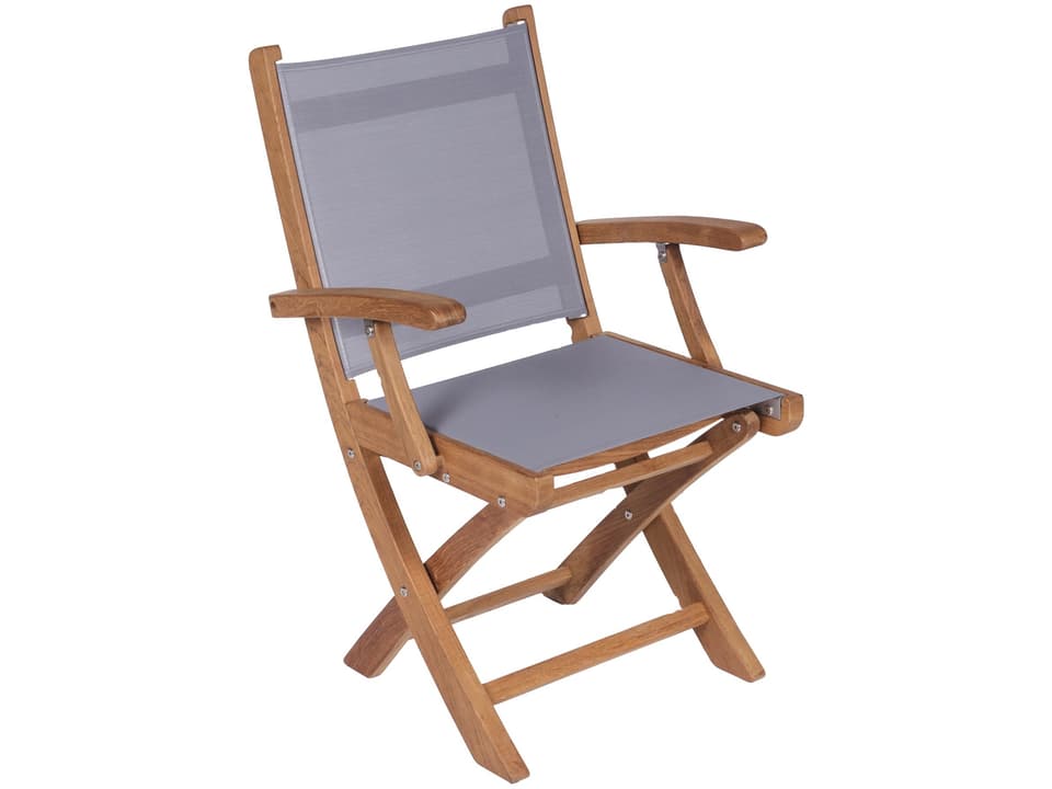 Sailmate Folding Teak Armchair with Black Sling