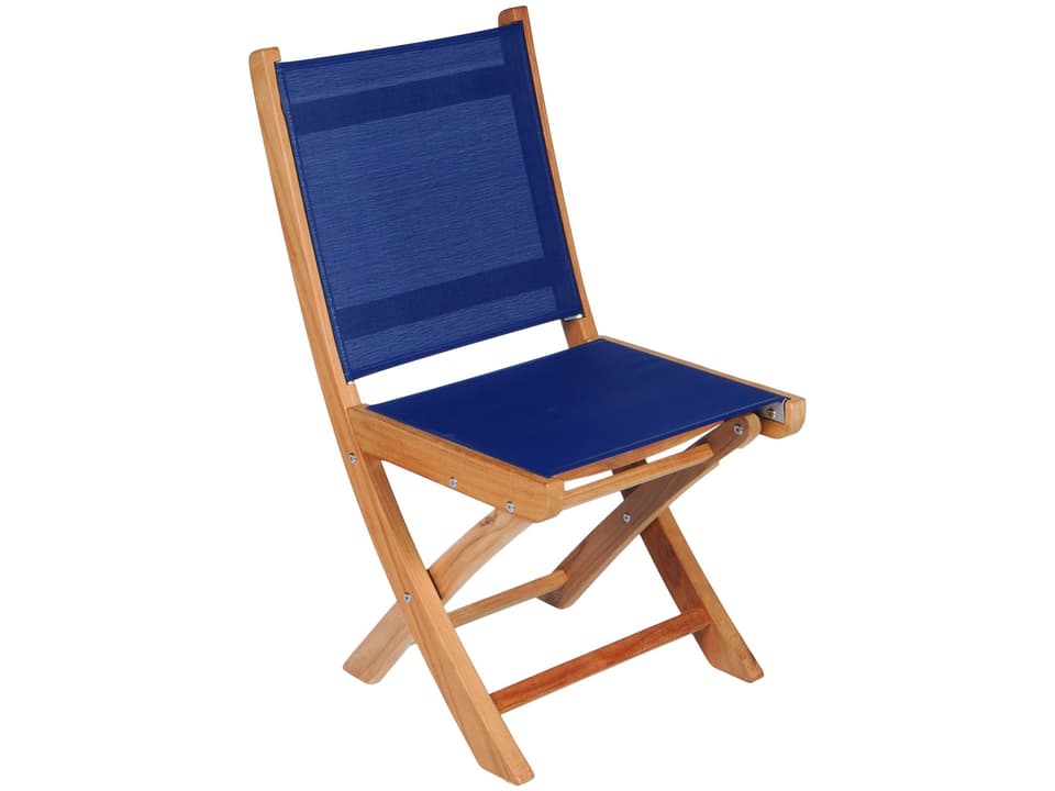 Sailmate Teak Folding Side Chair with Gray Sling