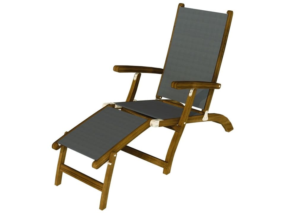 Sling Steamer Folding Lounge Chair in Moss Green