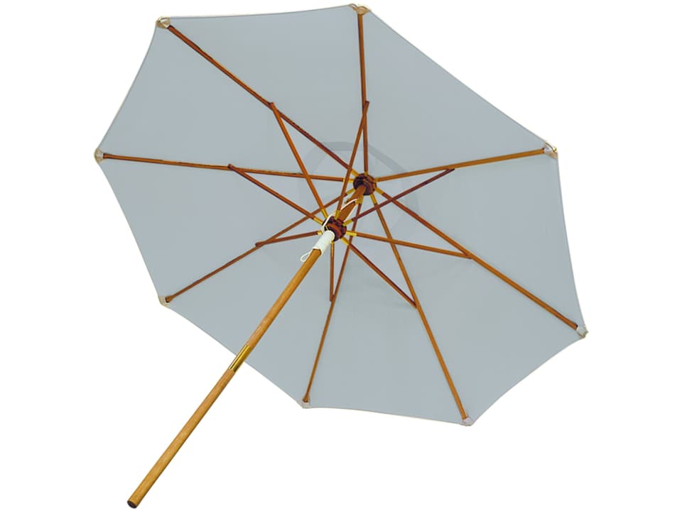 Deluxe 10-Foot Teak Market Umbrella with White Acrylic Canopy