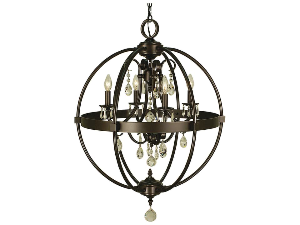 Compass 4-Light Crystal Globe Chandelier