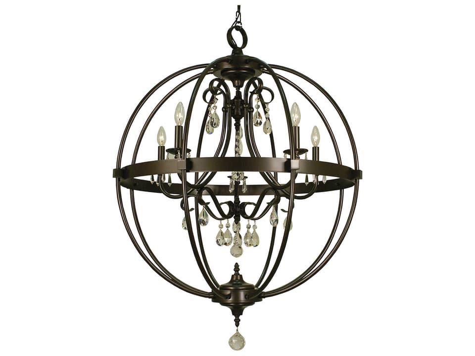 Compass 5-Light Crystal Globe Chandelier