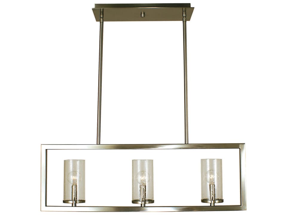 Theorem 3-Light Glass Linear Island Pendant