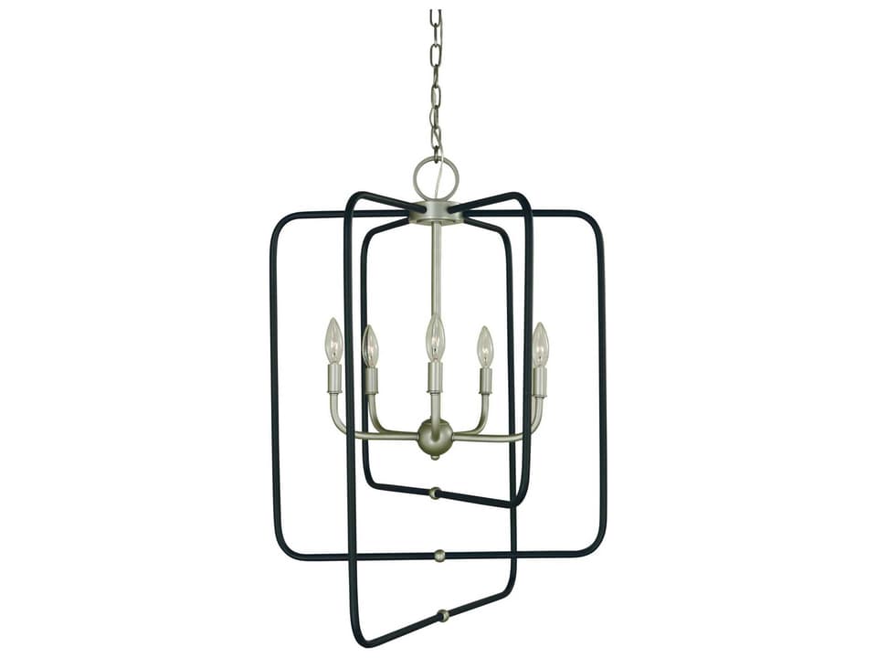 Montrose 5-Light Chandelier in Satin Pewter and Matte Black