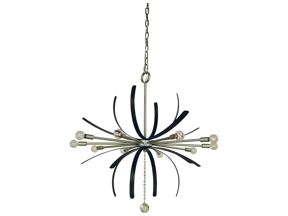 10-Light Victoria Sputnik Chandelier in Satin Pewter and Matte Black