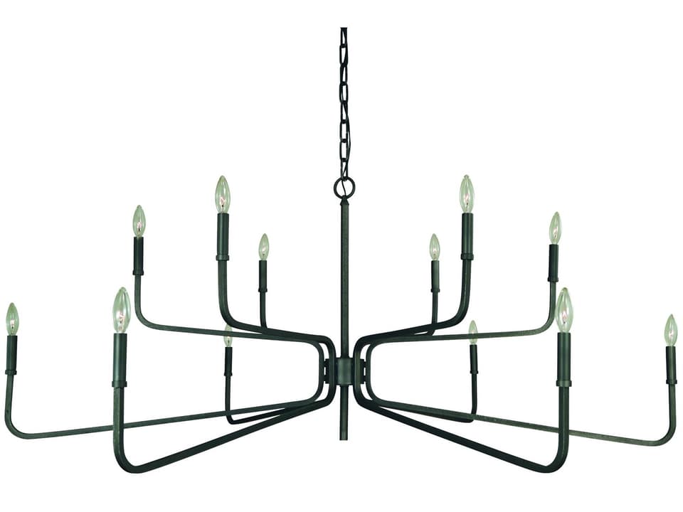 Heidleberg 12-Light Double Tier Candelabra Chandelier in Satin Pewter