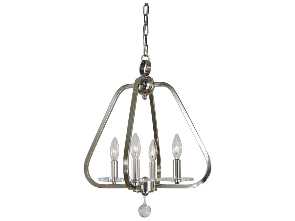 4-Light Triangulum Chandelier with Crystal Accents