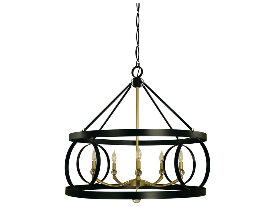 5-Light Candelabra Chandelier Amelia Collection with Crystal Accents