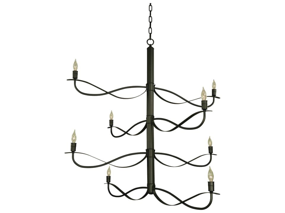 8-Light Telluride Candelabra Chandelier in Iron Gray