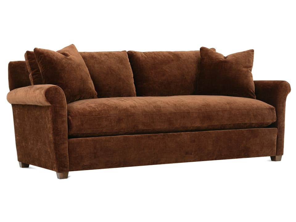 Freya 84-Inch Bench Cushion Fabric Sofa in Latte Brown