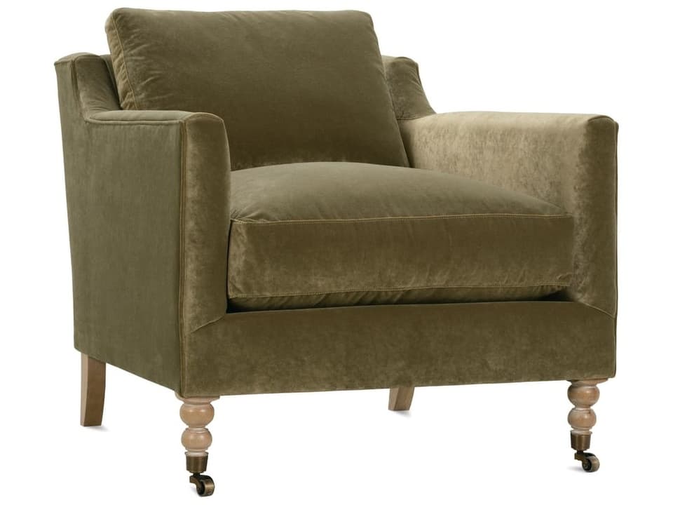 Madeline Rolling Green Fabric Accent Chair with Casters