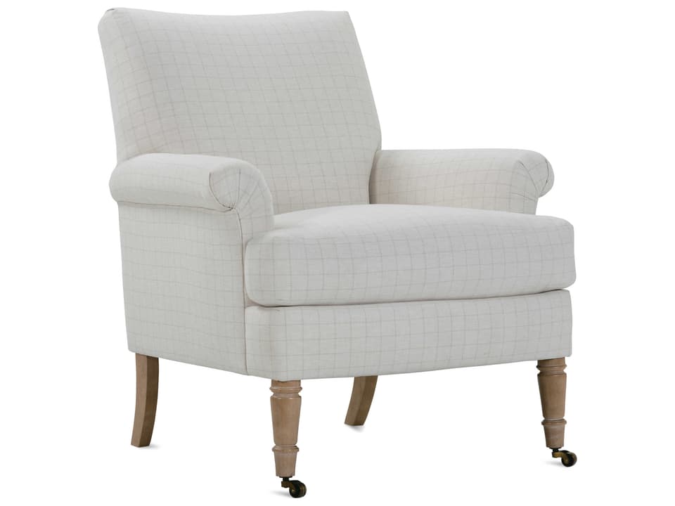 Hannah Rolling Beige Fabric Accent Chair