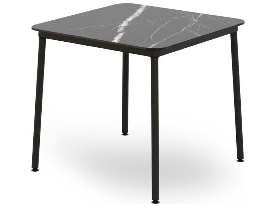 Hub Square Dining Table 31.5-Inch Black Marble