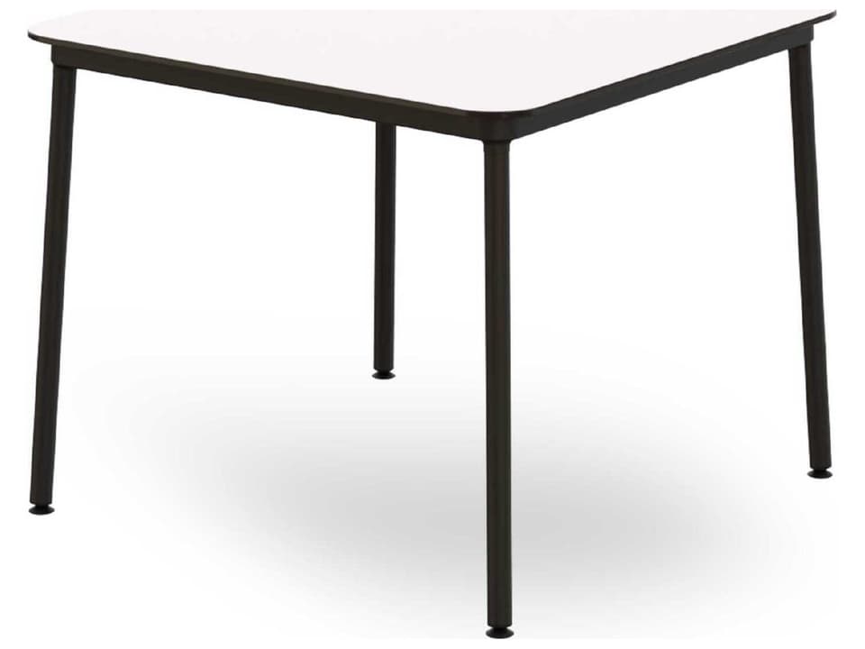 Hub Square Dining Table 35-Inch White Steel HPL Compact