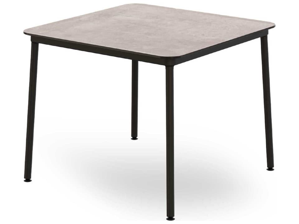 Hub 35-Inch Square HPL Compact Dining Table in Cement