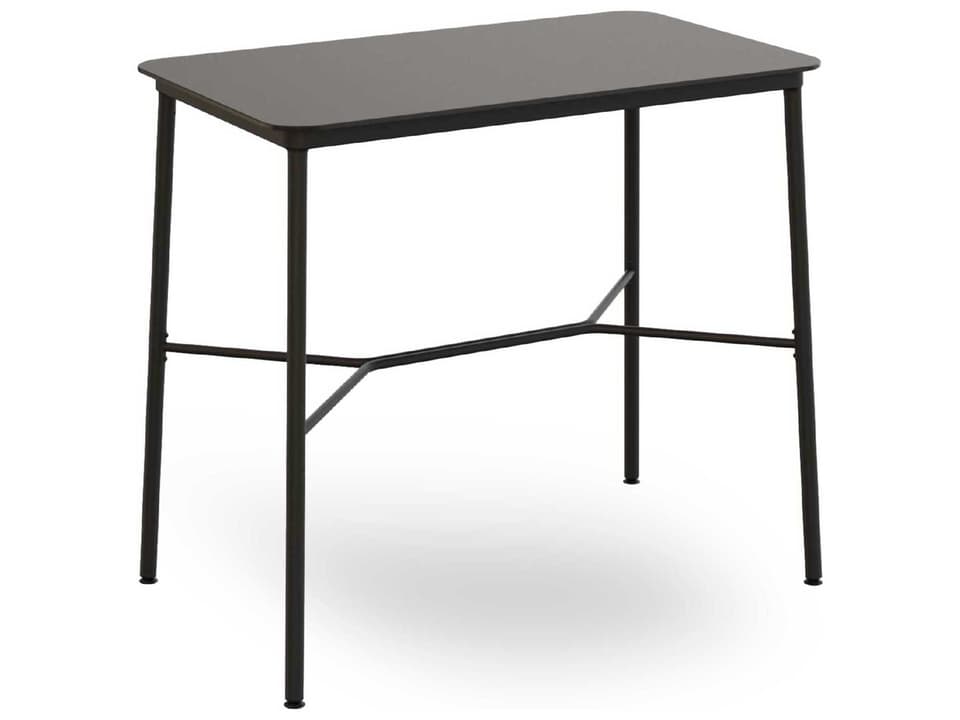 Hub Rectangular Bar Table with Black HPL Compact Top