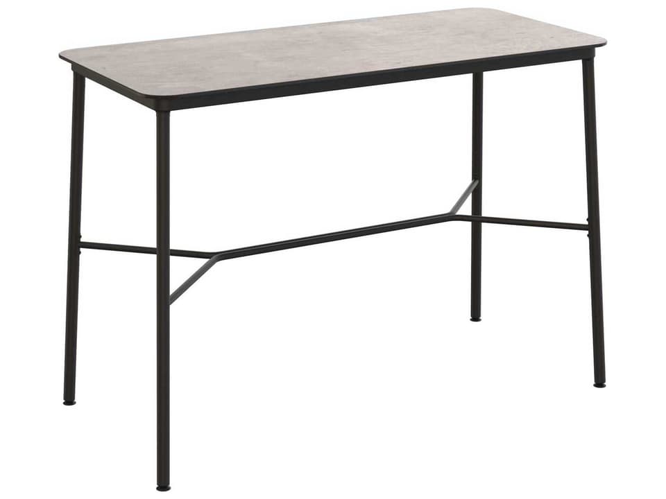 Hub Rectangular Bar Table with HPL Compact Top in Cement