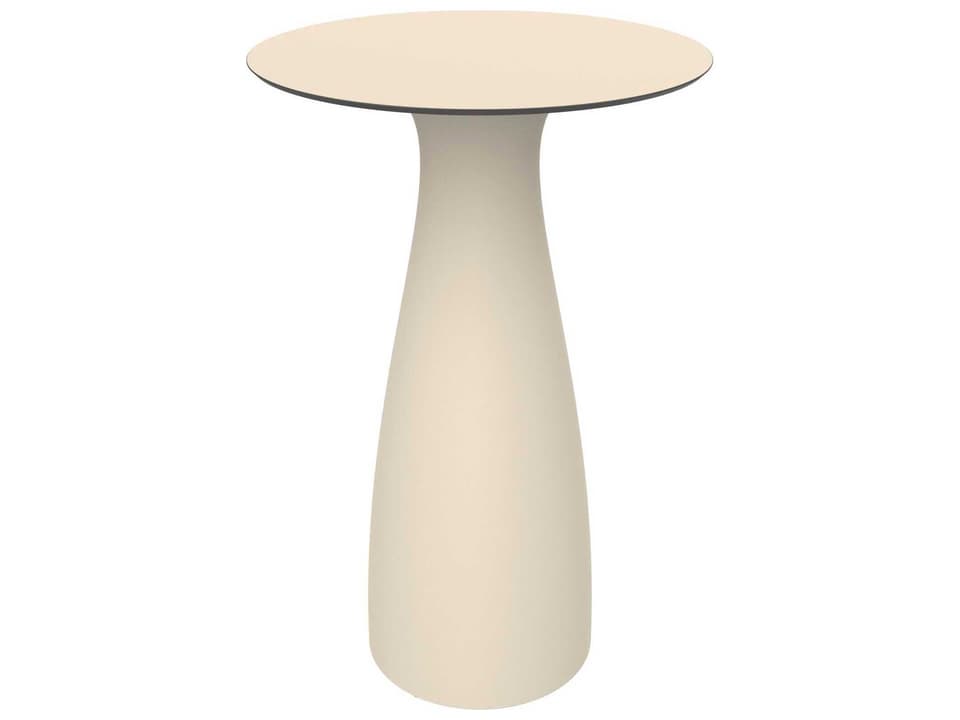Baobab S Round HPL Top Bar Height Dining Table in Ivory